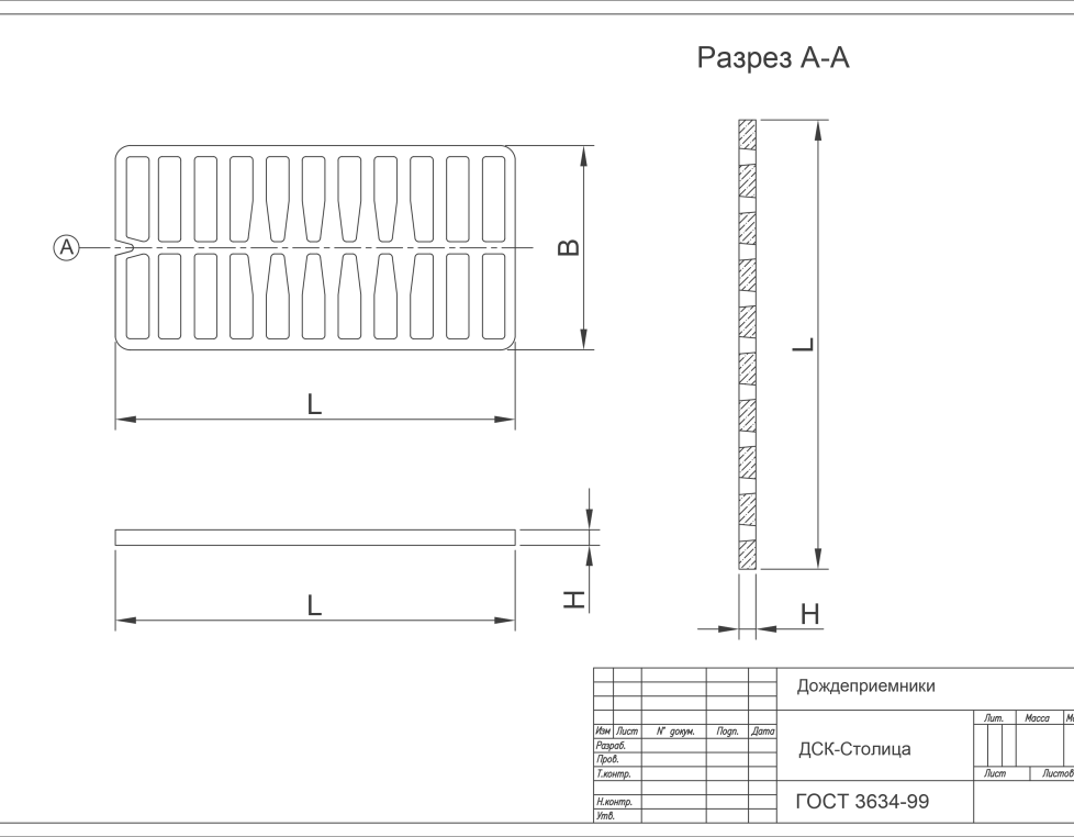 Решетка дождеприемника ДБ2 (В125)